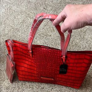 Red Crocodile Pattern Tote Bag